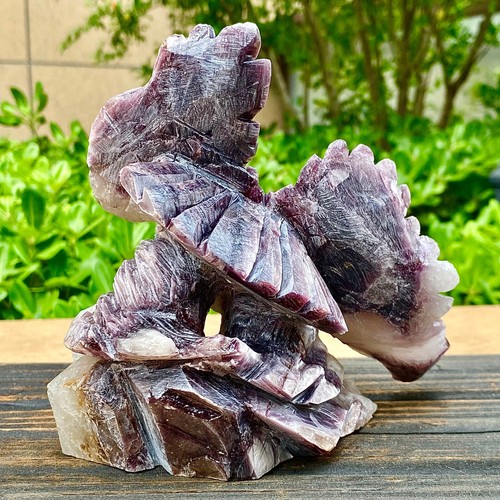 2.75LB Natural Crystal Purple Lithium Brilliance Hand carved Reiki ornaments - 第 9/14 張圖片