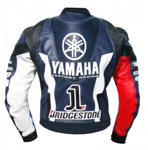 Chaqueta de cuero para motociclista Yamaha Petronas, chaqueta de cuero para carreras de motocicletas Foto 2 de 4