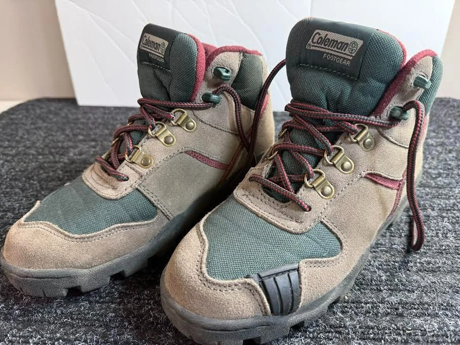 Size 7 Men’s Coleman Footgear, Hiking Boots, Brown Suede and Green
