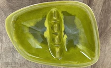 Vintage Ceramic Ashtray MCM 1970s 1960s, Various Shades of Green  & Brown