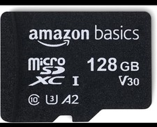 Amazon Basics microSDXC Memory Card with Full Size Adapter, 128GB
