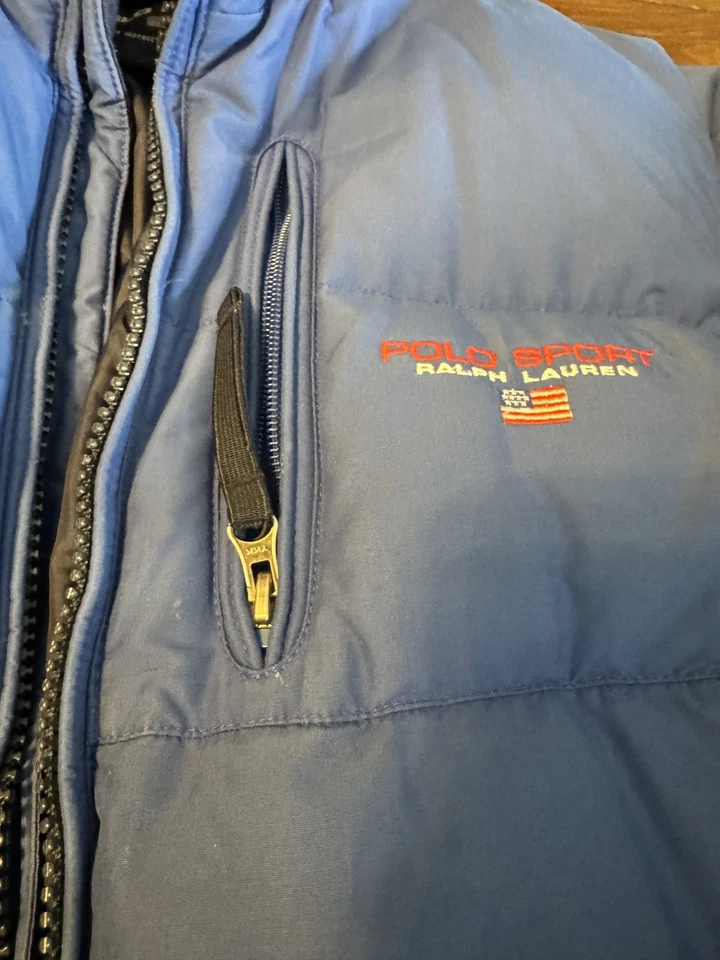 Ralph Lauren Mens Puffer Jacket Size SMALL  Blue  - Authentic - Image 3 of 4
