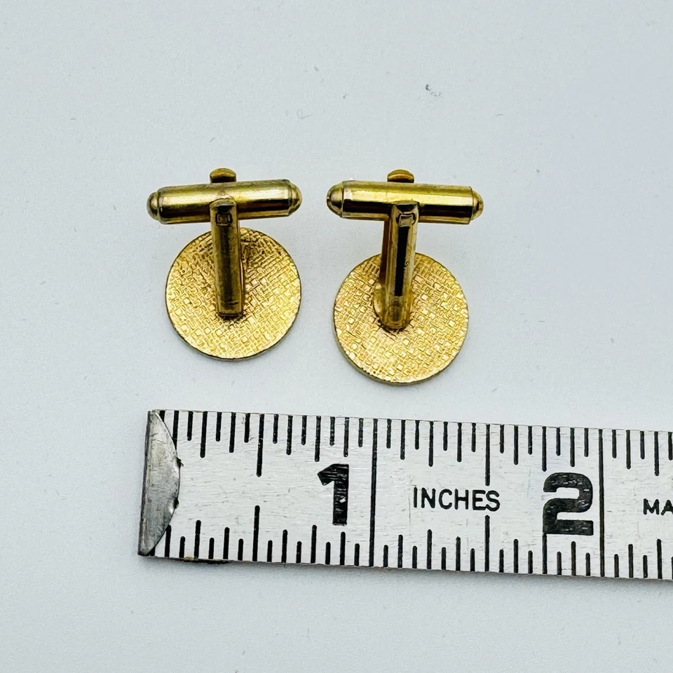 Gemelos vintage de pájaro pavo real espalda de ballena plateada redondos tono dorado Foto 2 de 4