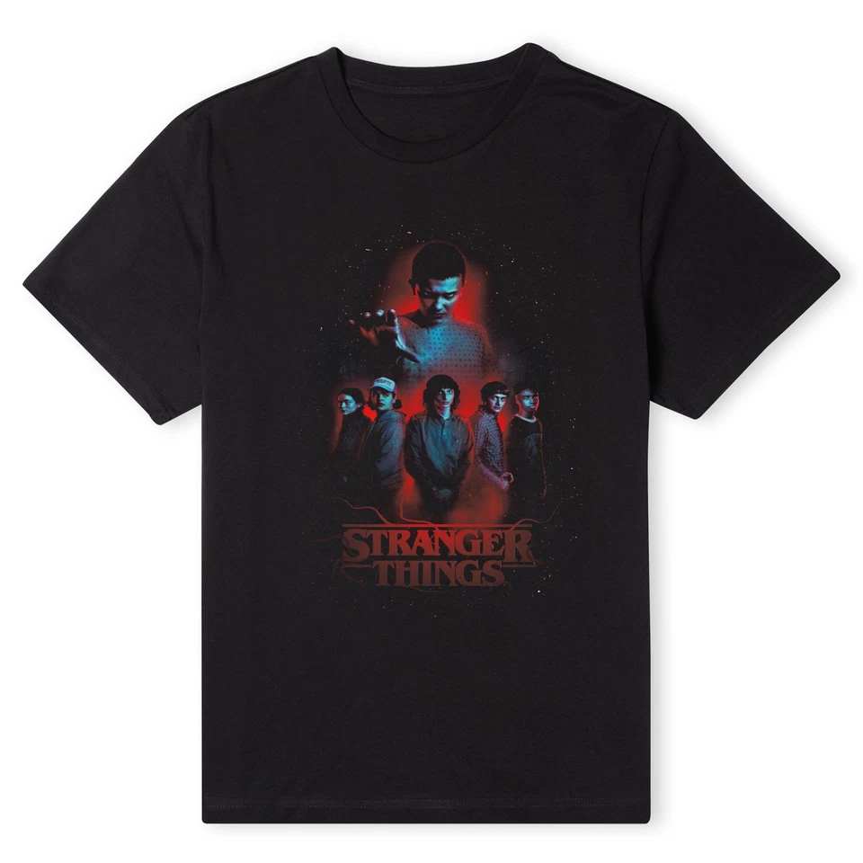 Official Stranger Things Characters Composition T-Shirt - Black