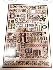 The Drawn Thread Souvenir Sampler Cross-Stitch Pattern Instructions Color Chart