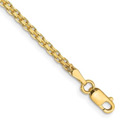 14K Gelbgold 1,8 mm leichtes flaches Bismark mit 7'' Armband für Mama