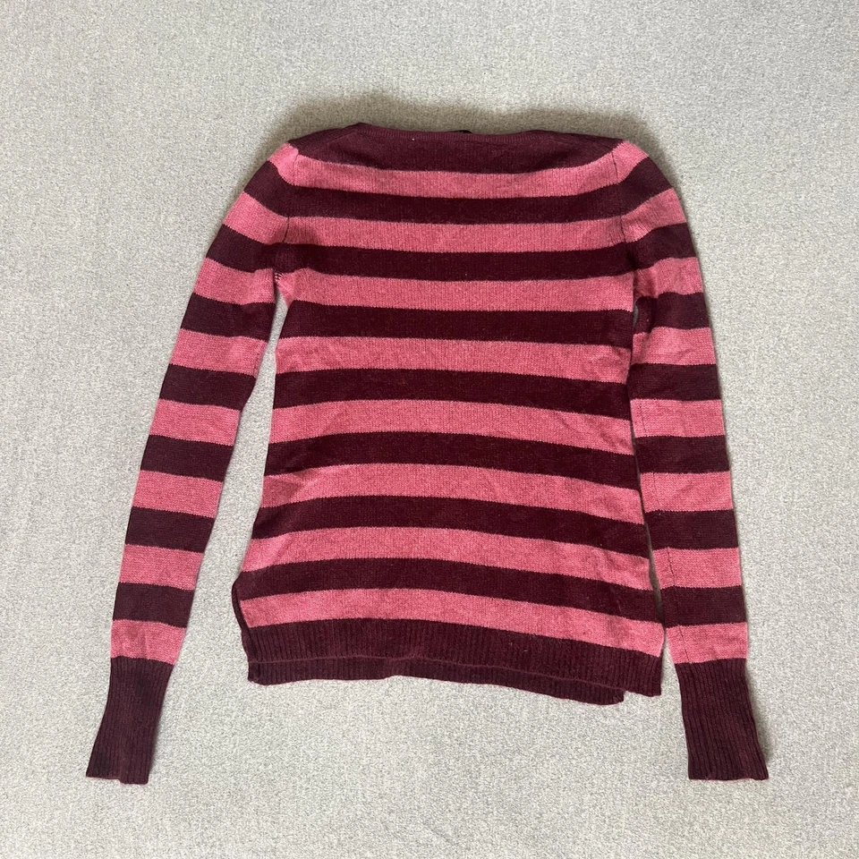 Suéter tejido Calypso St Barth para mujer XS rosa rojo cachemir rayas Foto 2 de 4