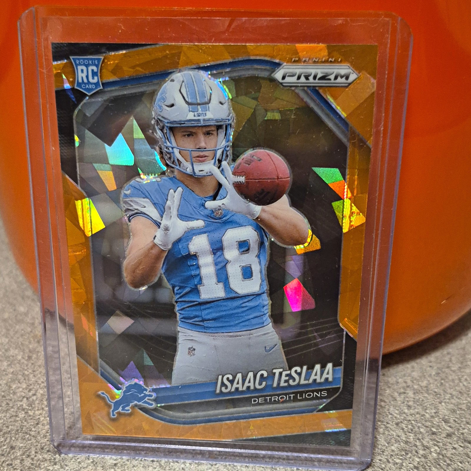 2025 Panini Prizm Rookies Orange Ice Prizm Isaac Teslaa RC #316 Lions