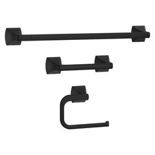 Bruxie 3-Piece Bath Hardware Set with 18 in Wall Mount Single Towel Bar, Paper H