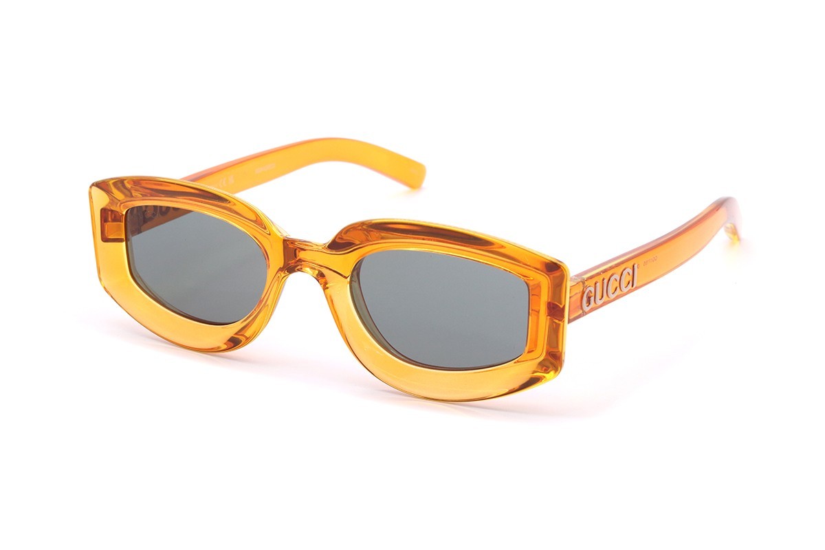 SALE! NEW Gucci GG1719S 005 Orange Grey Women Square Sunglasses GG 1719S Gucci GG 1718S 6LBIY – Vintage Frames Company main image 4