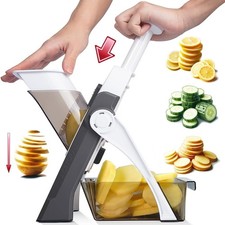 Mandoline Slicer for Kitchen Adjustable 0.1 8mm, Potato Vegetable Cutter Grey