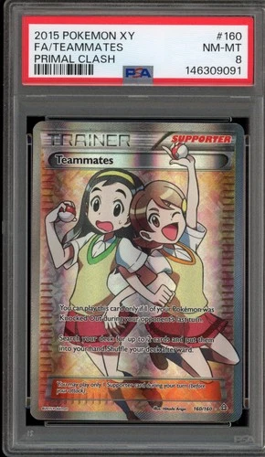 Pokemon Teammates XY Primal Clash Full Art #160 PSA 8