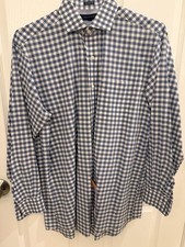 Tommy Hilfiger Dress Shirt Mens Sz 15.5 32/33 Blue Check Regular Fit Button Down