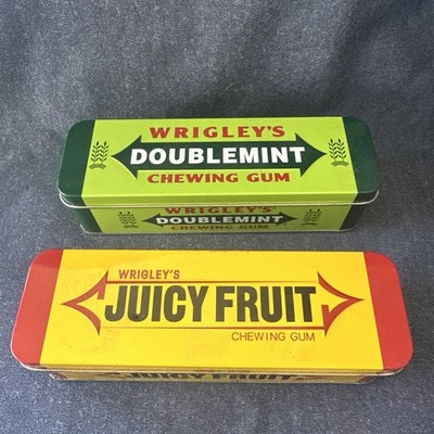 Wriley s Doublemint & Juicy Fruit Gum Tins - With Sealed Gum