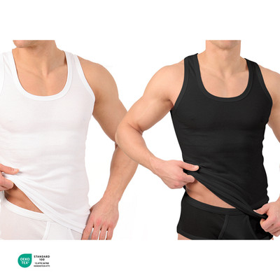 Herren Unterhemden 4-6-8-10 Stück Feinripp Doppelripp Weiß Schwarz Gr. M - 6XL