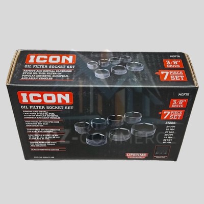 7-Piece Oil Filter Socket Set - Metric Sizes 24-38mm For Cartridge Filter Housing