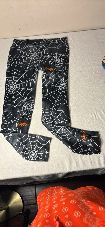 Leggings de tela de araña de Halloween, sin límites, Jr 11-13, negros, telarañas/arañas, NUEVO Foto 4 de 4