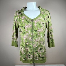 VTG Walt Disney World XL Tinkerbell Tink Green Hoodie Jacket Zip Front