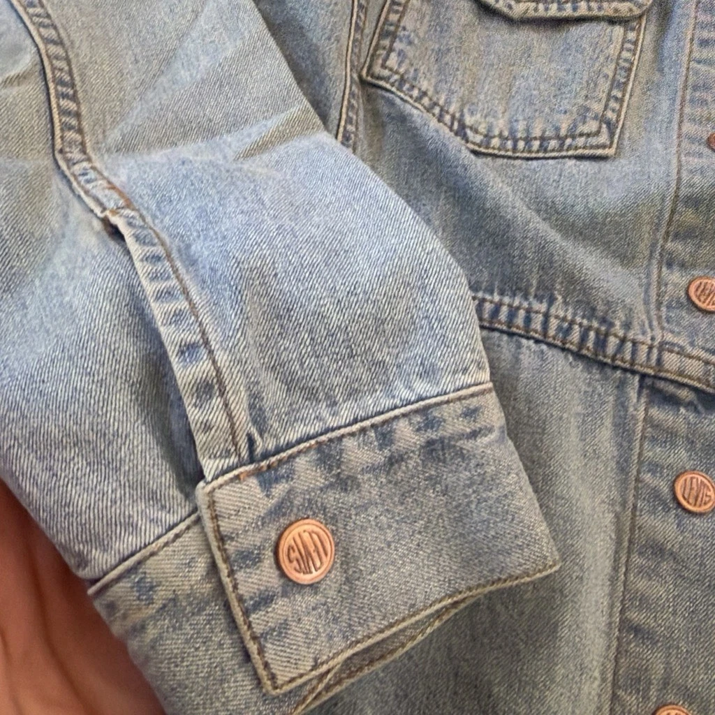 Vtg 60s 70s Levis White Tab Denim Chore Jacket Copper Buttons white tab image 2