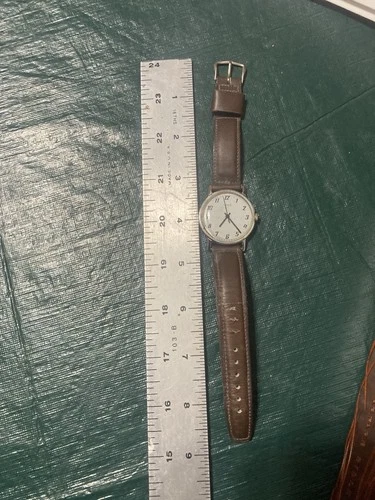 Vintage Timex Boys Wristwatch W Brown Strap