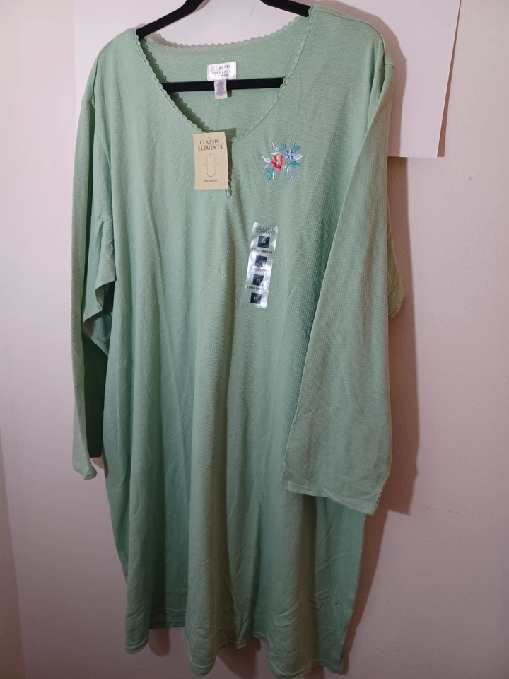 Sears Classic Elements New Oldstock Nightgown/Sleep Shirt Long Sleeve Size 2X - Image 2 of 4