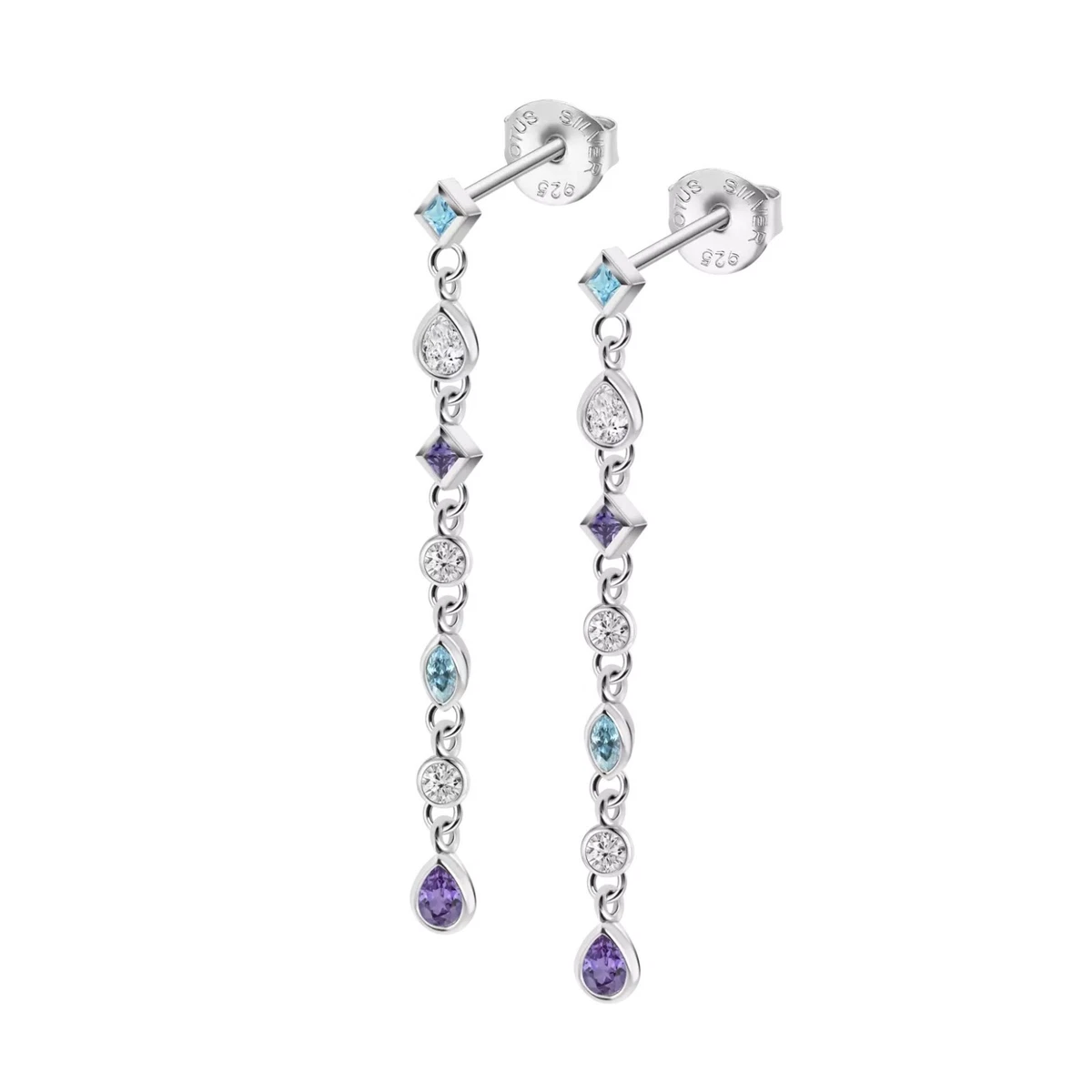 Orecchini Donna Lotus Silver LP3489-4/1 In Argento Pendenti Con Ovali E Zirconi Lp3489 41 8430622803154