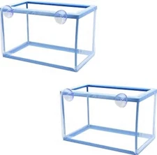 AQUANEAT Fish Tank Breeder 2 pcs Large Mesh Net Fry Saver Aquarium Blue 