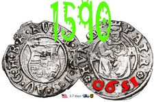 Hungary Denar 1590 Habsburg Dynasty RUDOLF II, Silver Coin #19861
