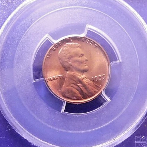 1955 1C RD Lincoln Memorial Cent-PCGS #2824 Grade MS65RD--195-1 - Image 3 of 4