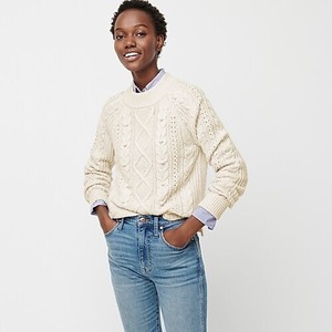 white pom pom sweater