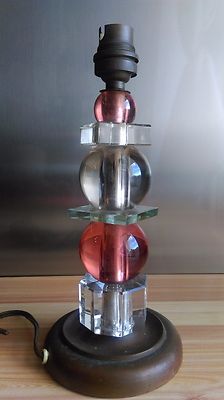 LAMPE MODERNISTE VERRE et Laiton Art Déco dlg Henri Morand - Jacques Adnet EUR 29,00 - FR
