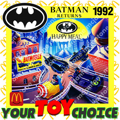 McDonald's 1992 BATMAN Returns DC Comics Superhero BAT Vehicle YOUR Toy CHOICE