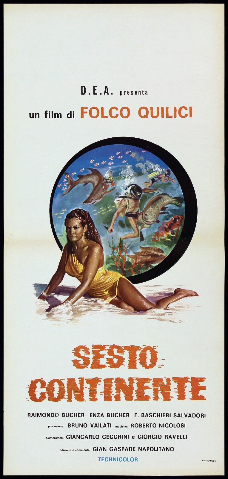 Locandina originale film Sesto Continente (1954) - Regia di Folco Quilici