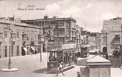 Postcard Piazza St Anna Street Cars Floriana Malta