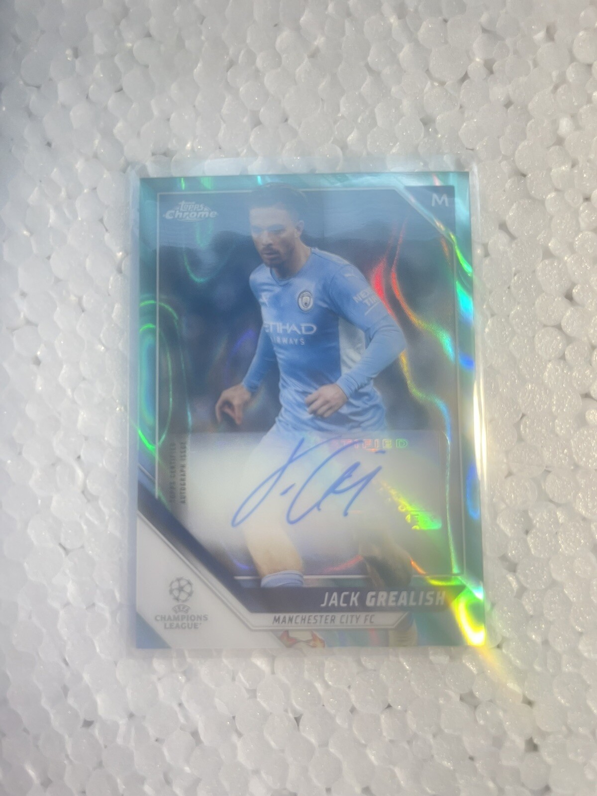 JACK GREALISH 2021 22 TOPPS CHROME CHAMPIONS LEAGUE AQUA LAVA REFRACTOR AUTO SP