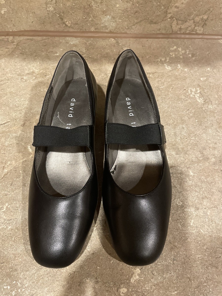 David Tate Black Leather Mary Jane Women's Shoes Size 1/2M