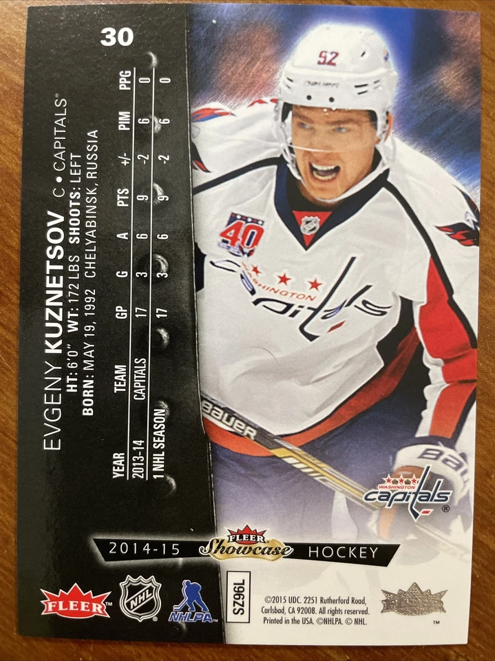 14-15 Fleer Showcase Hockey Metal Universe 30 Evgeny Kuznetsov - Image 2 of 2
