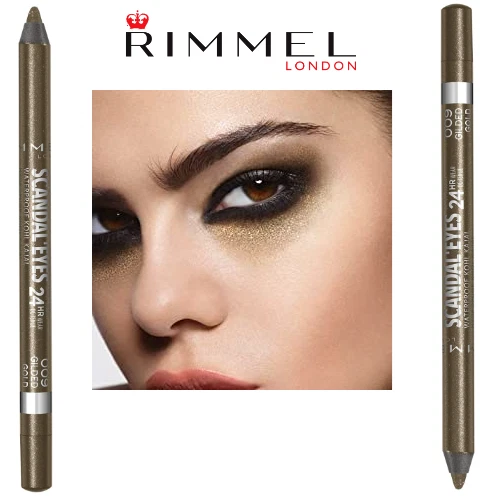 X2 Rimmel Scandal'Eyes 24H Waterproof Gel Eyeliner 009 Gilded Gold