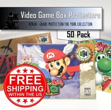 50 N64 Clear Plastic Box Protector Sleeve Case for Complete CIB Games