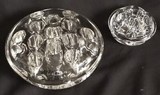 Vintage Antique Solid Glass Domed Flower Frog Arrangers 13 And 6 Holes