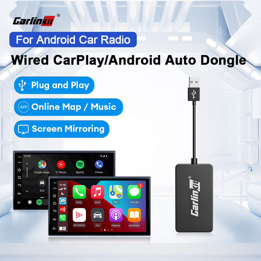  Wired CarPlay dongle for car Screen with Android System 4.4.2  or Above Only Android car Radio, APK Needs to be Installed Before use,  Support Android Auto/Mirroring/Google/SIRI/Upgrade Black… : Electronics