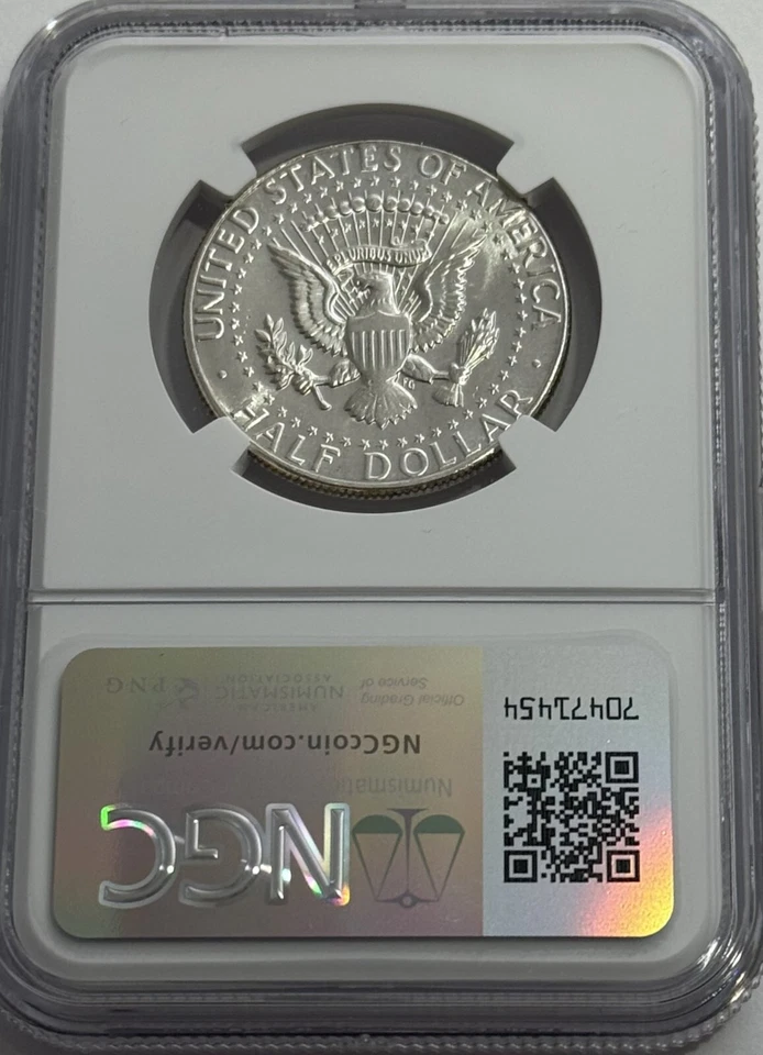 1970 D NGC MS65 Silver Kennedy Half Dollar JFK Coin Signature White Label 50c - Image 2 of 3