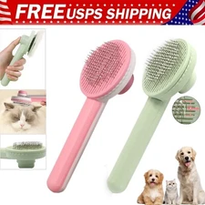 Self Cleaning Pet Slicker Brush Dog Cat Grooming Massage Comb Undercoat Rake