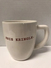 Rae Dunn KRIS KRINGLE Mug Christmas Magenta Typewriter Artisan Collection