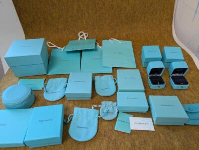 LOT Tiffany Jewelry case leather ring travel box set storage pouch  mzmr YZ