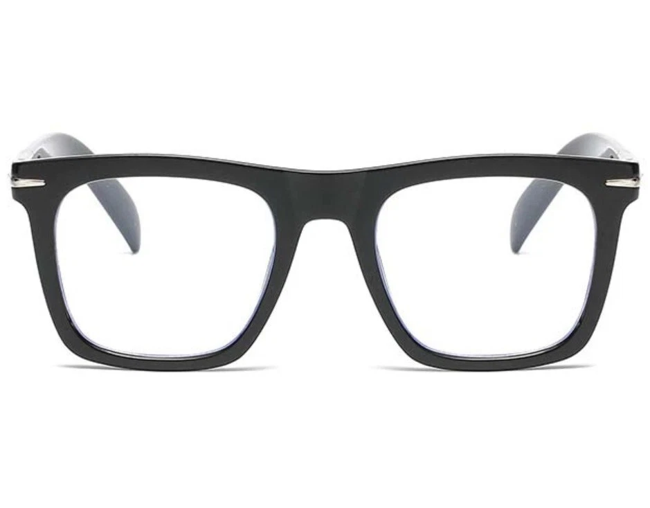 Mens Reading Glasses David Beckham Style Classic Square Frame Blue Light Block