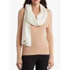 ALLSAINTS Traveling Rib Scarf Women Cream One Size Cozy Wool Blend Gift NEW