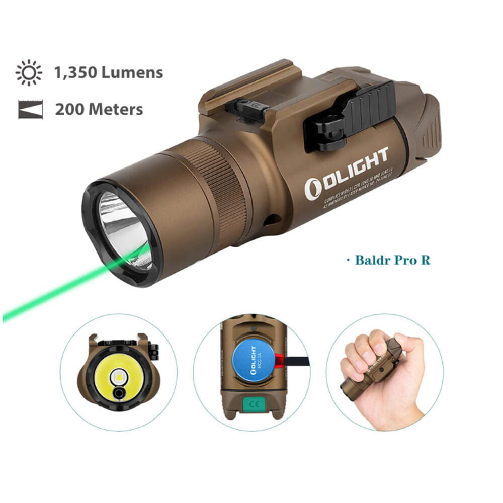 トイガン Olight BALDR Pro R Olight Baldr Pro R Tactical Gun Flashlight Green Beam