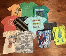 Size 5 Boys Summer Clothing Lot Of 11: 8 T-shirts, 2 Swim Trunks  1 Short