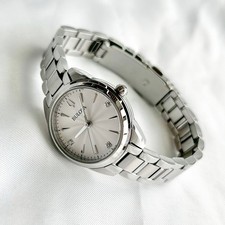 New w/box/Bulova Sutton 96P219 Diamond White Dial 28mm Women's Quartz Watch